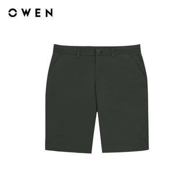 Owen - Quần short Slim Fit SK251255 màu Rêu chất liệu CVC Spandex