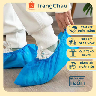 Sỉ Combo 100 Đôi Bọc Giày Phòng Sạch Vải Màu Xanh Không Dệt Chống Trơn Trượt, Chống Tĩnh Điện Thoáng Khí Đàn Hồi Cao