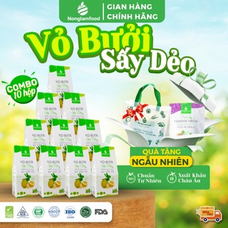   HÀNG XUẤT KHẨU LOẠI 1  Combo 10 hộp Vỏ bưởi sấy dẻo Nonglamfood 145g Giảm cân tăng cường đề kháng 