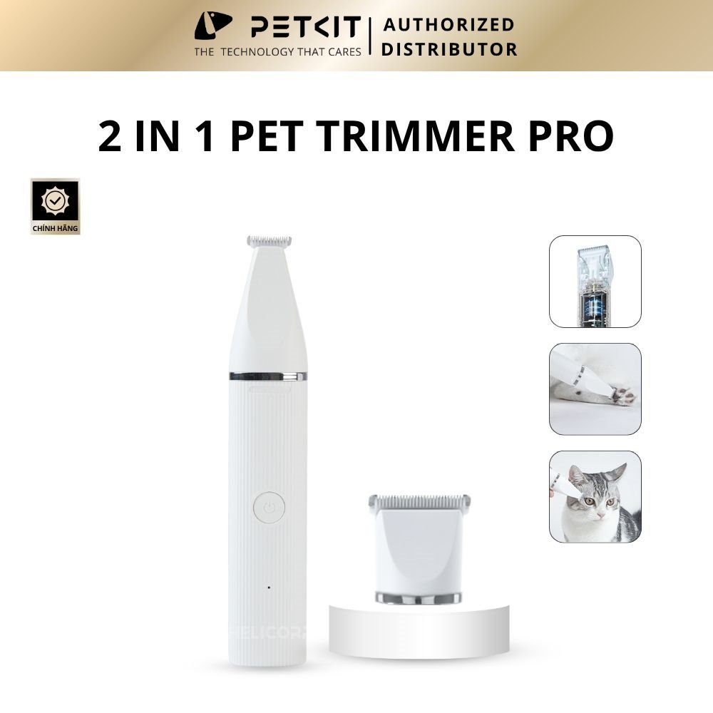 Tông Đơ Cắt Tỉa Cạo Lông Chó Mèo Không Dây 2 in 1 PETKIT Trimmer Pet Hair Clipper Pro 2025 Sạc Nhanh, Dùng Lâu