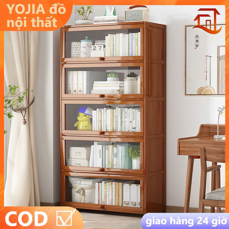 Kệ sách lưu trữ có cửa tủ giá để đồ đa năng nhiều tầng với sức chứa đựng lớn Tủ Sách Gỗ Kệ Đựng Đồ