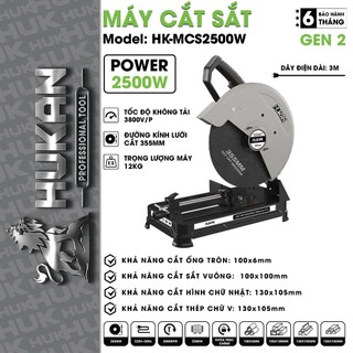  Máy cắt sắt bàn HUKAN HK-MCS2500W  2500w Tốc độ không tải 3800rpm Đĩa 355mm Tặng 1 đĩa cắt 