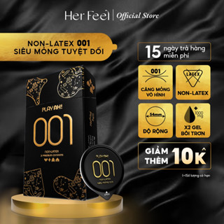 Bao Cao Su PlayAh! Non-Latex Siêu Mỏng 001 - Hộp 3 Cái