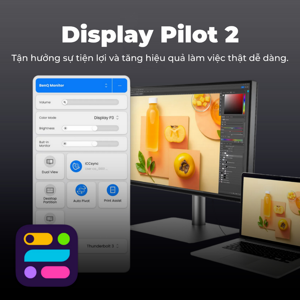 BenQ PD2706U_Màn hình đồ họa 27 inch 4K UHD IPS USB C, P3, HDR10, Eye-are tương thích Mac | BigBuy360 - bigbuy360.vn