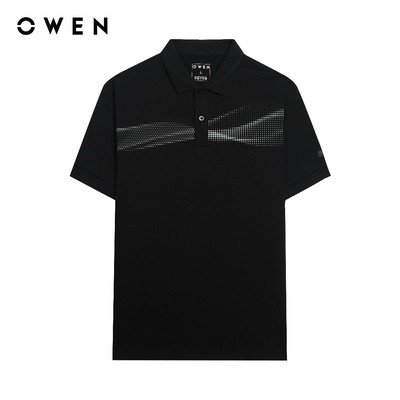 Owen - Áo polo Bodyfit APV253627 màu Đen chất liệu CVC Spandex