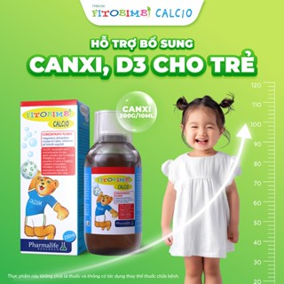Siro Fitobimbi Calcio Hỗ Trợ Bổ Sung Canxi, vitamin D3, vitamin C TPBVSK Cho Bé Chai 200ml