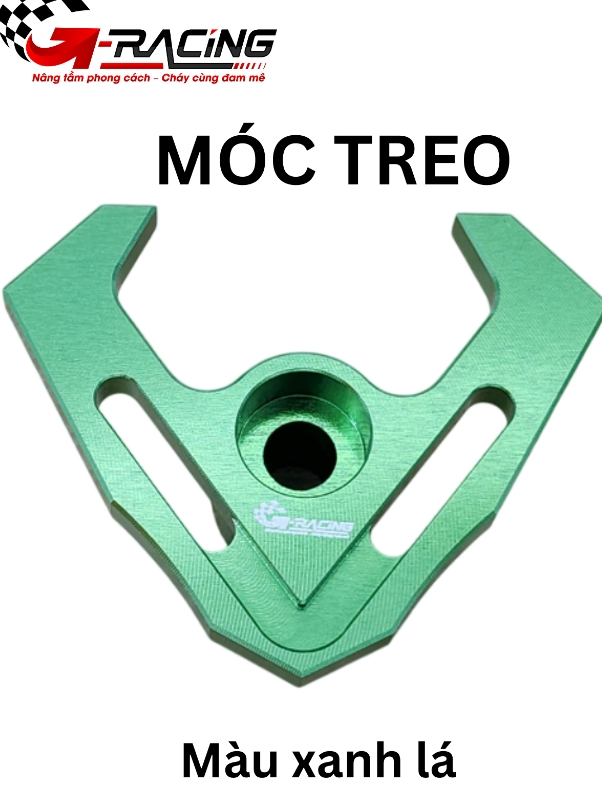 Móc treo nhôm CNC nguyên khối G-Racing Màu Xanh Lá| GMT002-4