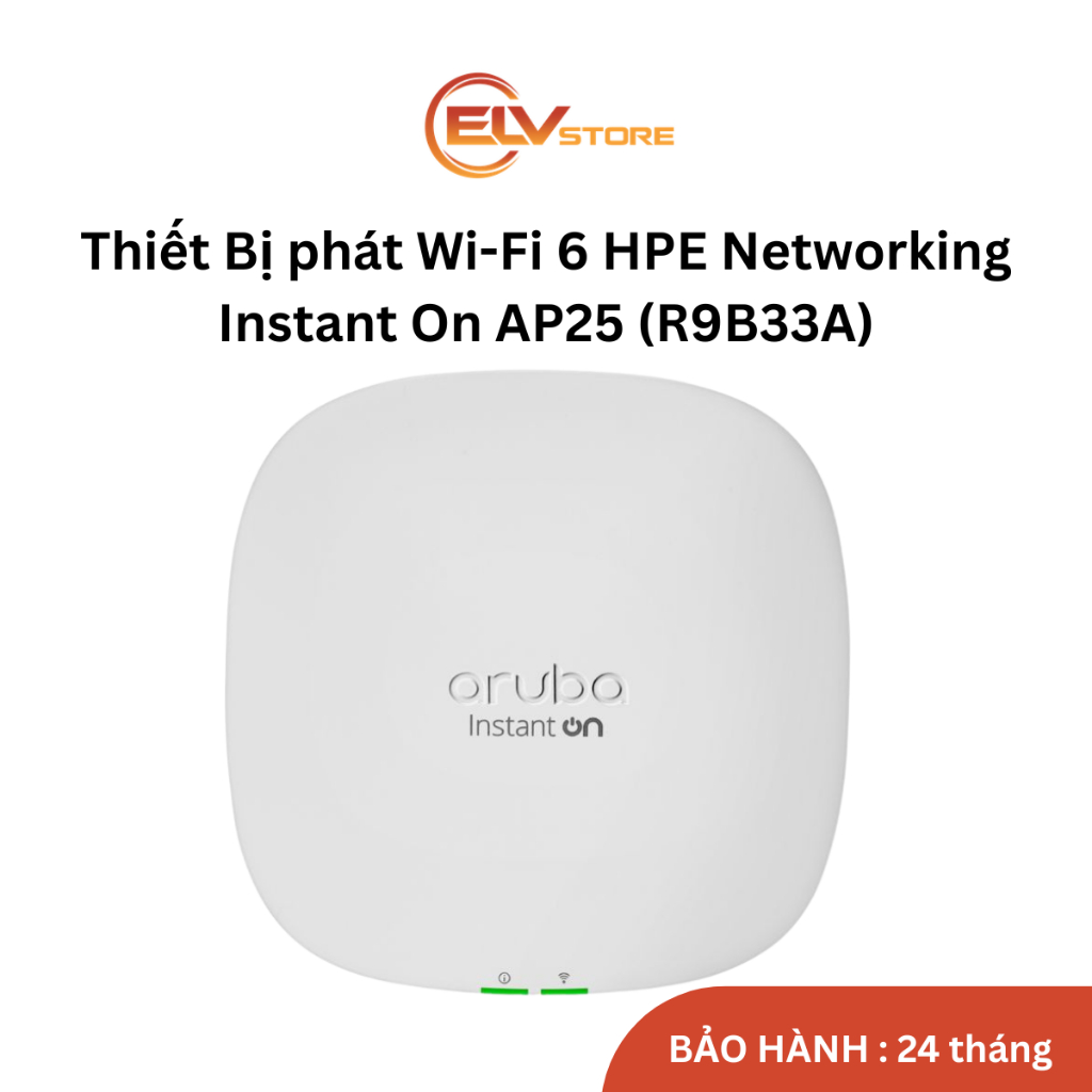 [CHÍNH HÃNG] Bộ phát Wi-Fi 6 HPE Instant On AP25 (R9B33A) – Chuẩn Doanh Nghiệp, Kèm Adapter 12V