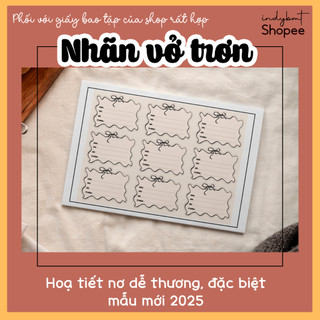 Nhãn vở nơ bán lẻ giá 1k - mẫu mới 2025 indybmt