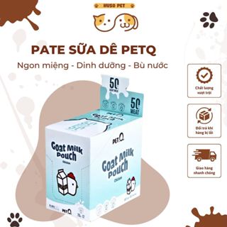 Hộp Pate Sữa Dê PetQ Đủ Vị Bổ Sung Nước, Dinh Dưỡng Cho Mèo Hộp 12 Gói 70gr _ HusoPetShop
