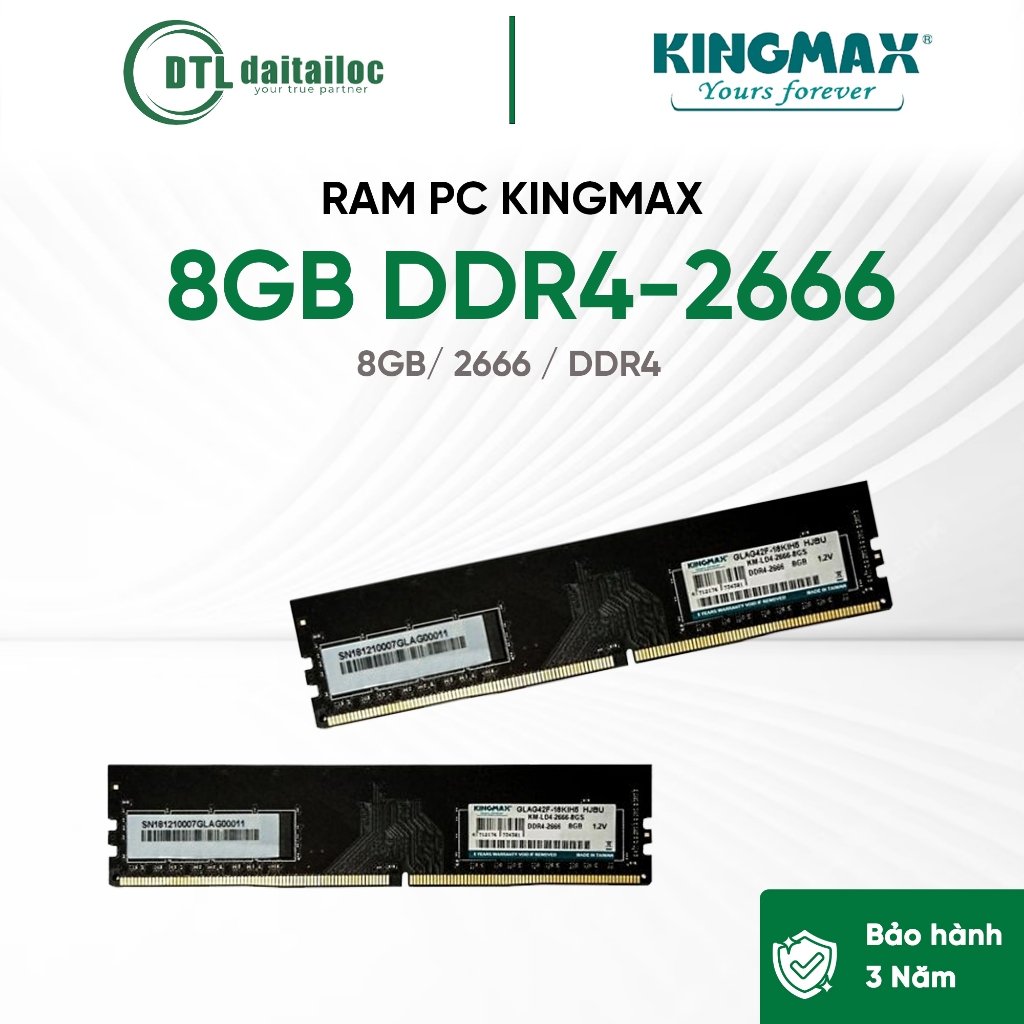 Ram PC Kingmax 4GB & 16GB DDR4 Bus 2666 | Chính Hãng | Bảo Hành 3 Năm