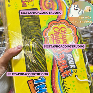 Sỉ bịch 12 dây  kẹo dẻo chupa chups 1 mét cầu vồng hương trái cây, kẹo dẻo chups cầu vồng 1 mét hương trái cây chua ngọt