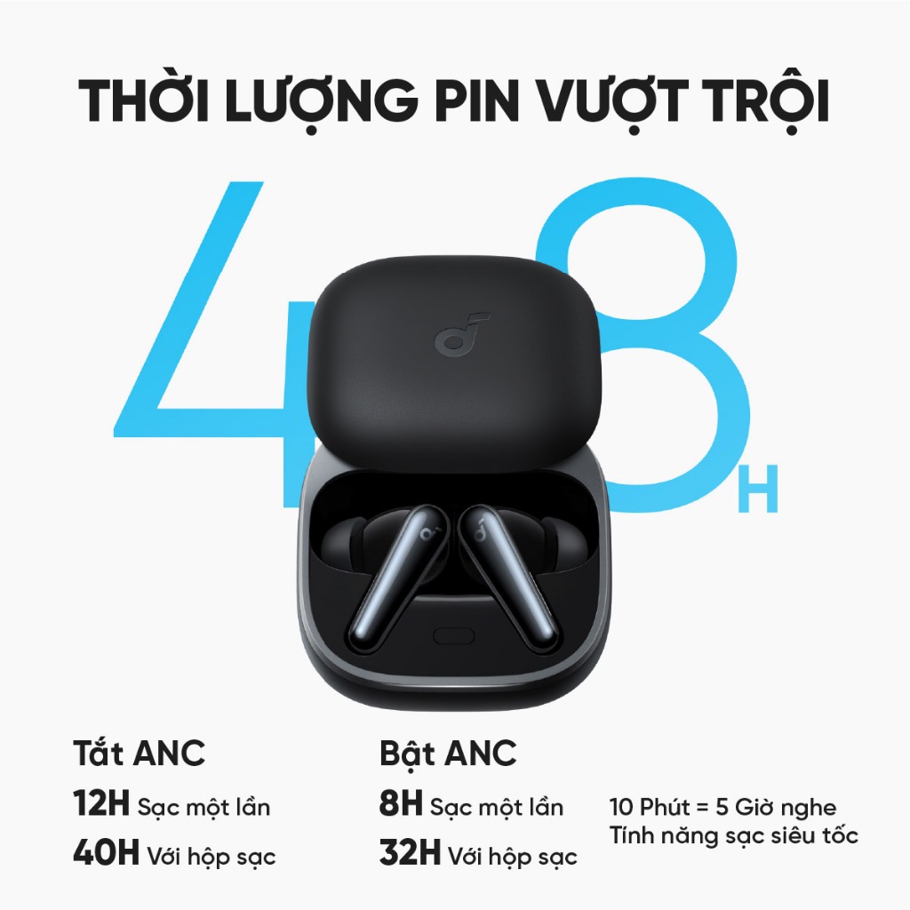 soundcore by Anker Liberty 5 Tai nghe không dây chống ồn, Giảm tiếng ồn mạnh hơn 2 lần, 6 mic AI Clear Calls A3957 | BigBuy360 - bigbuy360.vn