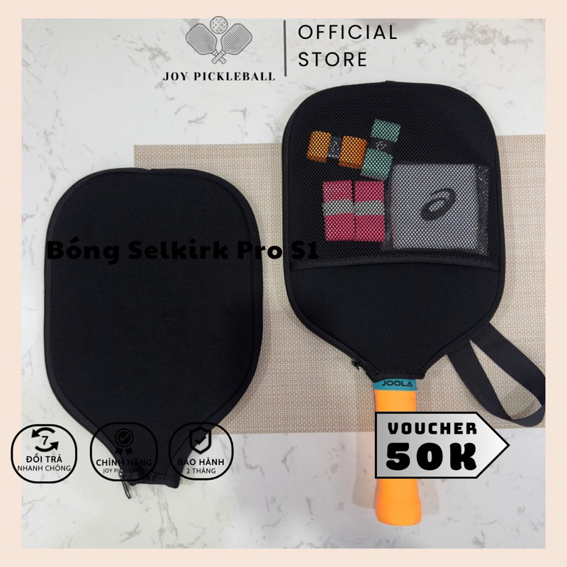 [HỎA TỐC] 𝐁𝐚𝐨 𝐋𝐮̛𝐨̛́𝐢 𝐜𝐨́ 𝐌𝐨́𝐜 𝐓𝐫𝐞𝐨 đựng vợt PICKLEBALL, Bao Vợt bảo vệ mặt vợt ngăn lưới có quai treo, Bao đen trơn