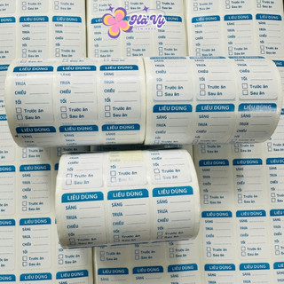 Tem dán liều dùng nhà thuốc - chia liều dùng in sẵn mảnh 500 tem, cuộn 1000 tem, 2000 tem