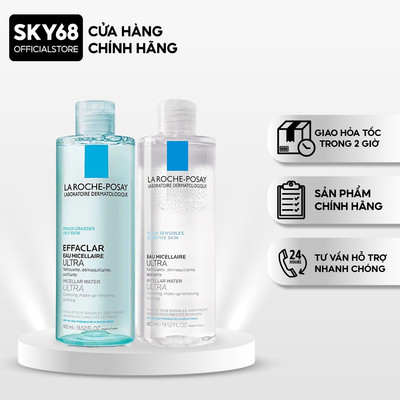 Nước tẩy trang La Roche Posay làm sạch sâu cho da nhạy cảm Micellar Water Sensitive Skin 400ml