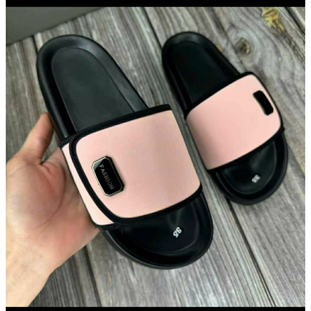 dép quai ngang nan nữ hót trell bền đẹp Chống chơn đế cao 3cm