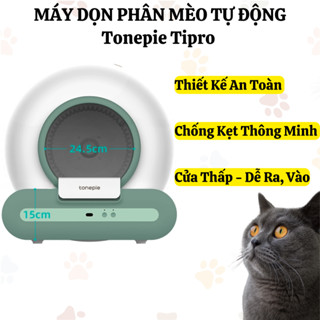  Hộp dọn vệ sinh tự động TiPro cho mèo Máy dọn phân mèo Tonepie khử mùi điều khiển từ xa - Kenji. 