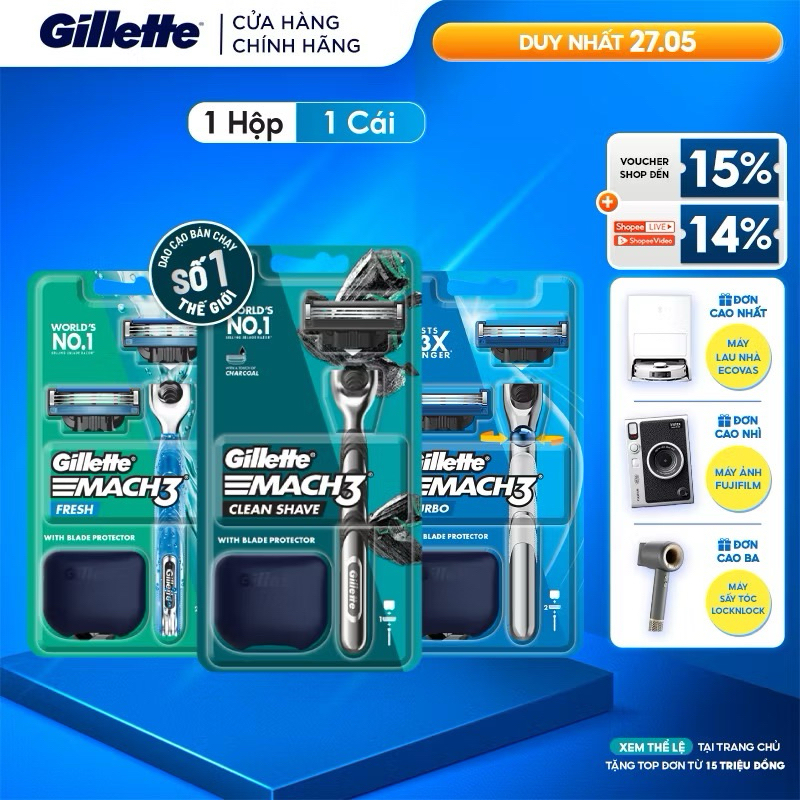  Dao cạo râu 3 lưỡi Gillette Mach 3 