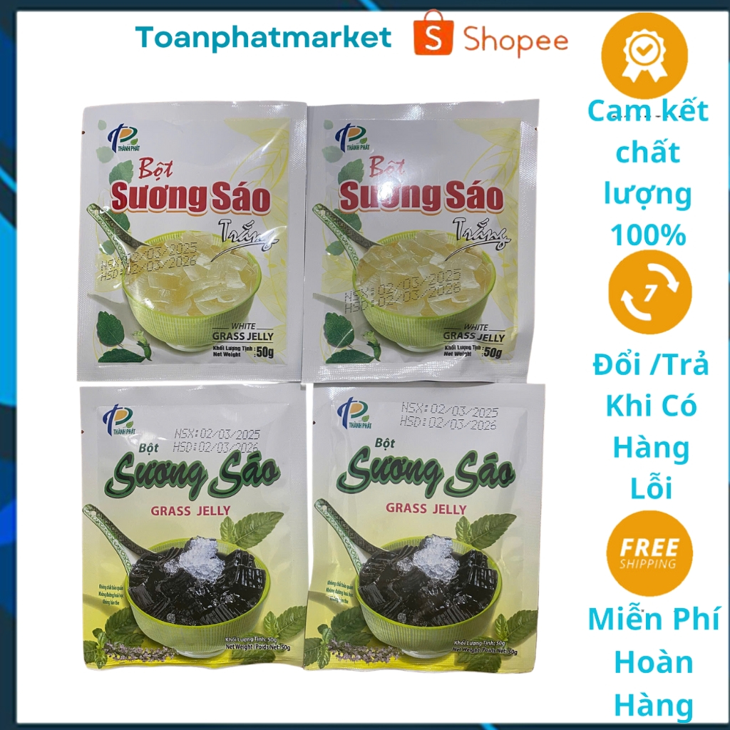 Bột Thạch Sương Sáo Đen -Thạch sương sáo trắng Thành Phát (50g)