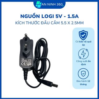 Nguồn Logi 5V 1.5A Adapter 5.5x2.5mm cho Camera, Mạng, Quang, Ổn Định, Chống Quá Áp | C118