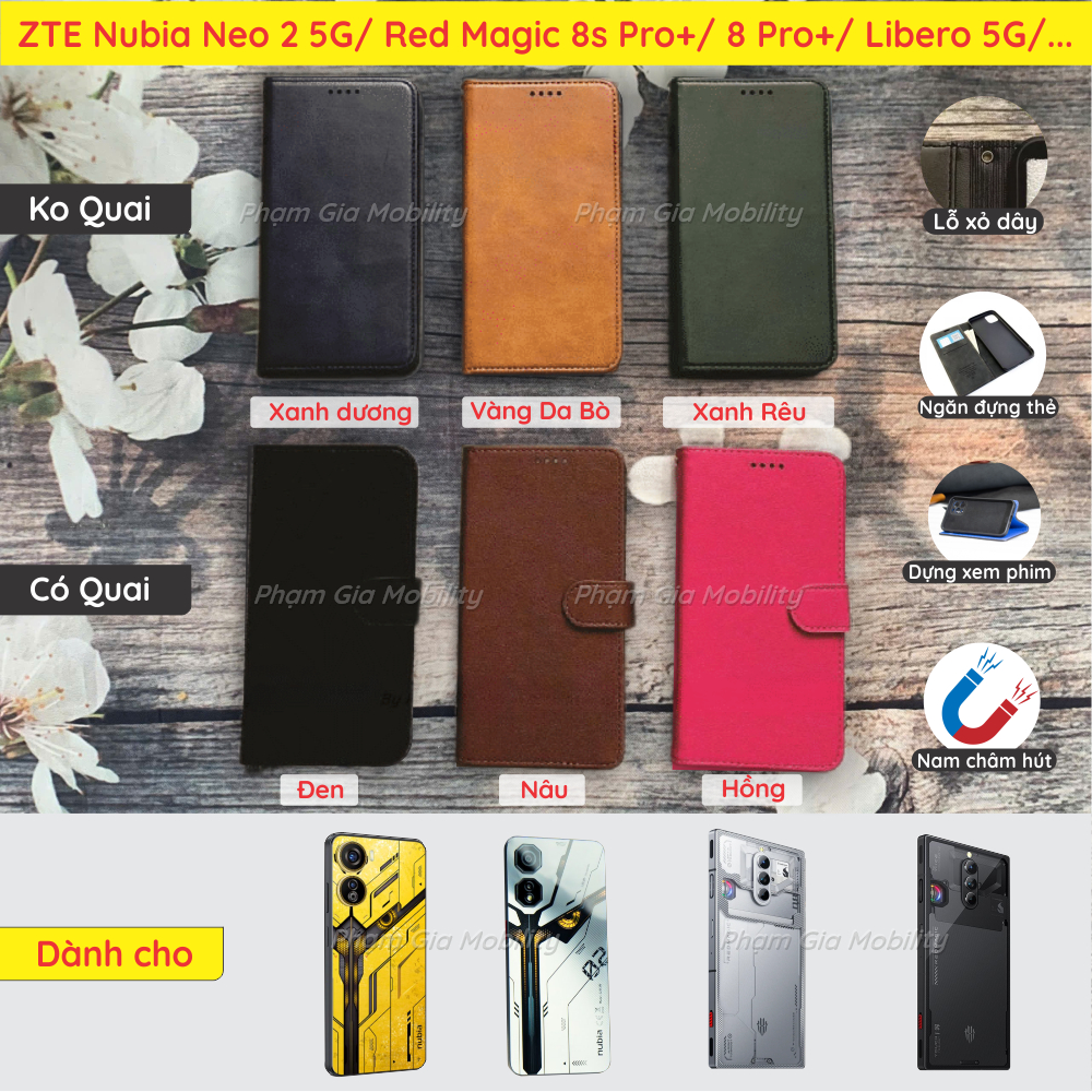 Bao da ZTE Nubia Neo 3 Neo3 GT 3GT 5G/ Neo2 2/ Red Magic 8S Pro+/ 8 Pro Plus/ Libero 5G (A003ZT, IV)