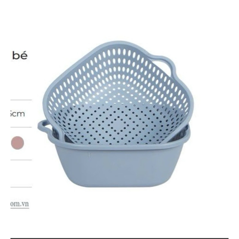Bộ chậu rổ 2 lớp nhựa VIỆT NHẬT có 3 kích thước, rổ chậu nhựa