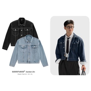 Áo khoác Jean JIN Denim form BOXY Nam Nữ Unisex - Áo Jacket DÁNG LỬNG chất Jean dày dặn, cao cấp đứng form GIDI
