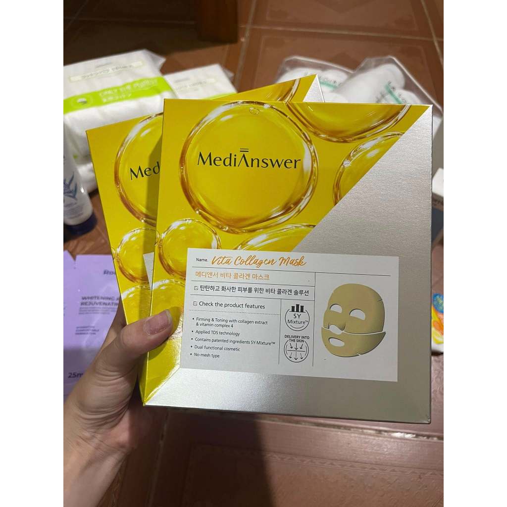 [Hàng Công Ty] Mask Mặt nạ thạch Collagen, Medi Answer vàng đủ tem