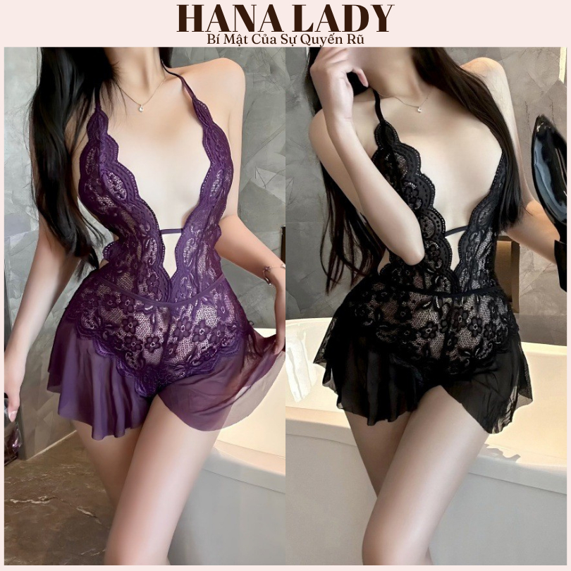 Đồ Ngủ Sexy, Bodysuit Ren Phối Dây Lưng Hở Đáy Gợi Cảm VN529 | BigBuy360 - bigbuy360.vn