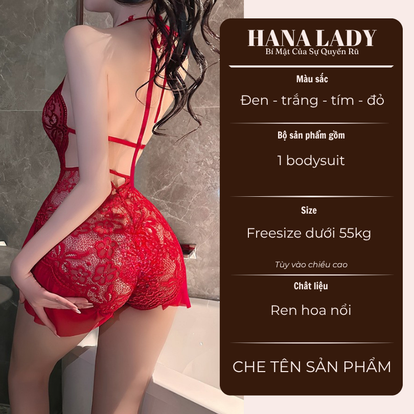 Đồ Ngủ Sexy, Bodysuit Ren Phối Dây Lưng Hở Đáy Gợi Cảm VN529 | BigBuy360 - bigbuy360.vn