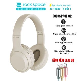 Headphone tai nghe bluetooth không dây chụp tai Rockspace O2 nghe nhạc liên tục 15h hàng chính hãng