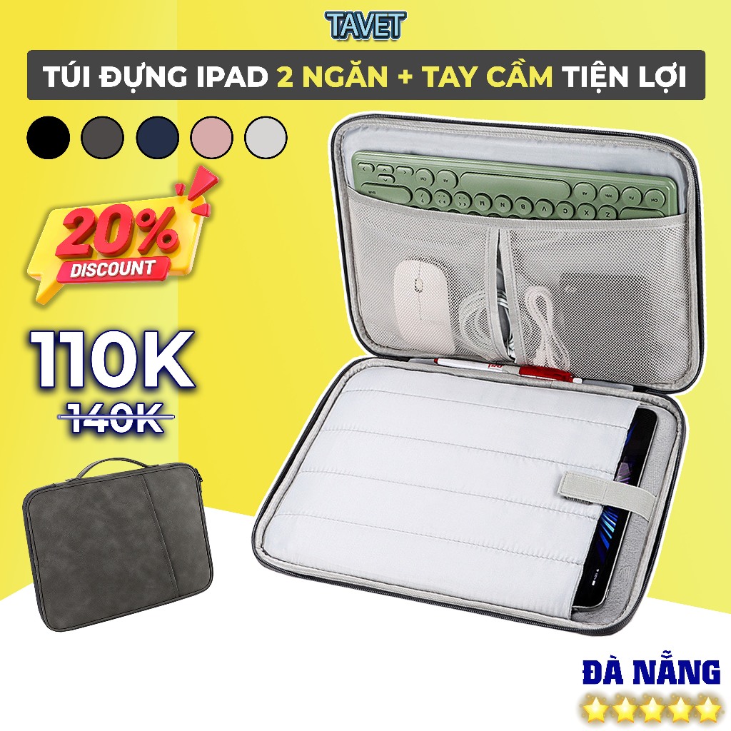 Túi Đựng Ipad Nhiều Ngăn Có Tay Cầm Chống Sốc Cho Ipad Mini, Ipad 9.7, Ipad 10.2, Ipad 11 Inch