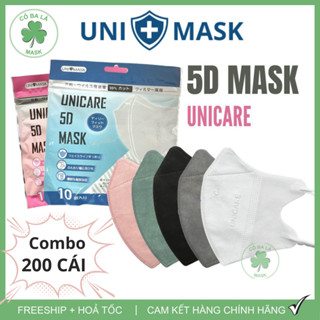 [Thùng 200 Cái] Khẩu Trang 5D Uni Mask UniCare 3 Lớp Kháng Khuẩn Hàng Chính Hãng Lọc Bụi Mịn