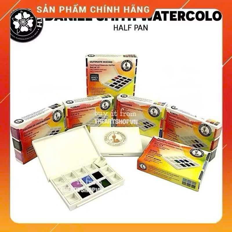 [THEARTSHOP] Màu nước DANIEL SMITH dạng nén - DANIEL SMITH Watercolor Half Pans