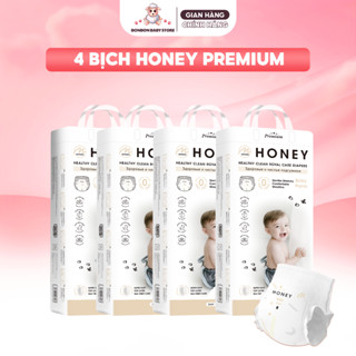   4 BỊCH  Tã Bỉm Dán Quần Honey Premium Chính Hãng Đủ Size Cho Bé Thoải Mái 4-20kg 