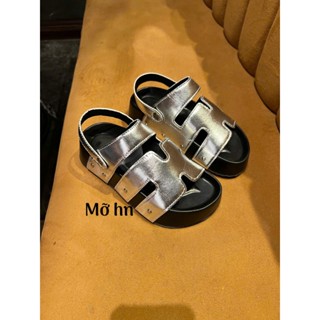  Dép sadan nữ da trơn đế cao 4cm tán đinh quai da mềm phom gọn chân tôn dáng 