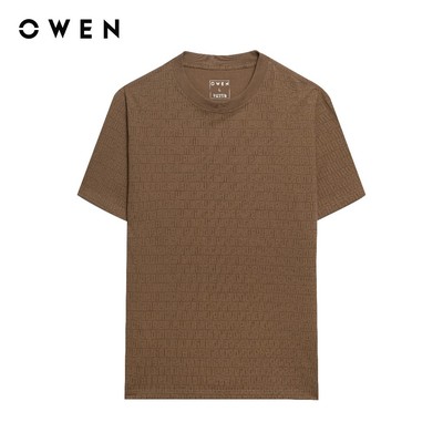 Owen - Áo T-shirt Relaxfit TSN253671 màu Nâu chất liệu CVC Spandex