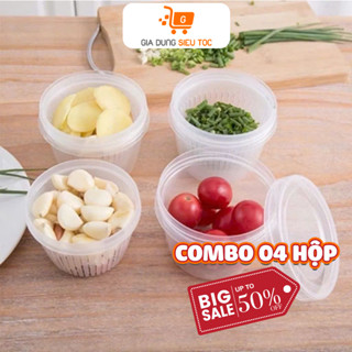   COMBO 4 HỘP  Hộp Đựng Hành Tỏi Hộp Đựng Hành Tỏi Để Tủ Lạnh 