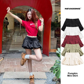 [Xả Hàng] Chân Váy Bí Local Brand NEVASOME Pumpkin Mini Skirt Womenswear