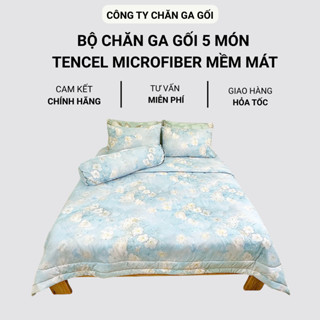 Bộ Chăn Ga Gối Đệm 5 Món Tencel Microfiber Herena Mattress Mềm Mịn Thoáng Mát Bền Đẹp