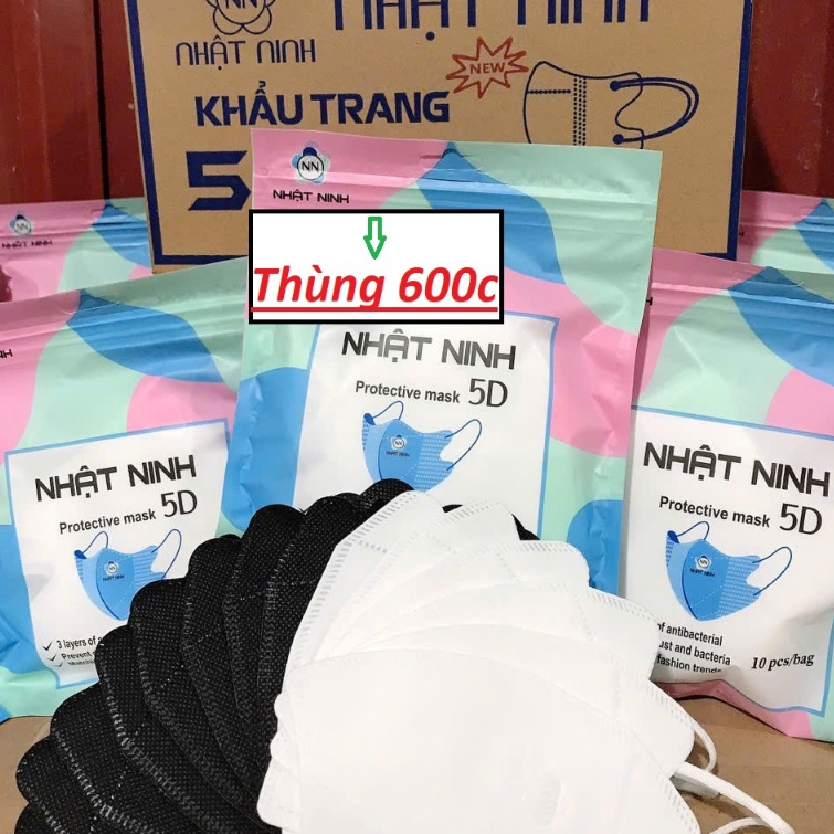 THÙNG 600 CHIẾC KHẨU TRANG 5D MASK NHẬT NINH TIỆN LỢI 💯 2025 (CAM KẾT HÀNG CHÍNH HÃNG)