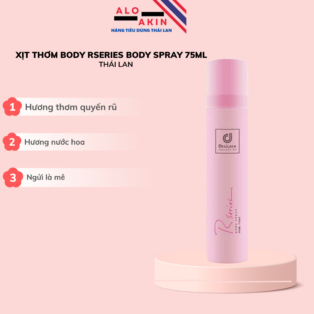 Xịt thơm body Rseries Body Spray Thái Lan - khử mùi toàn thân 75ml
