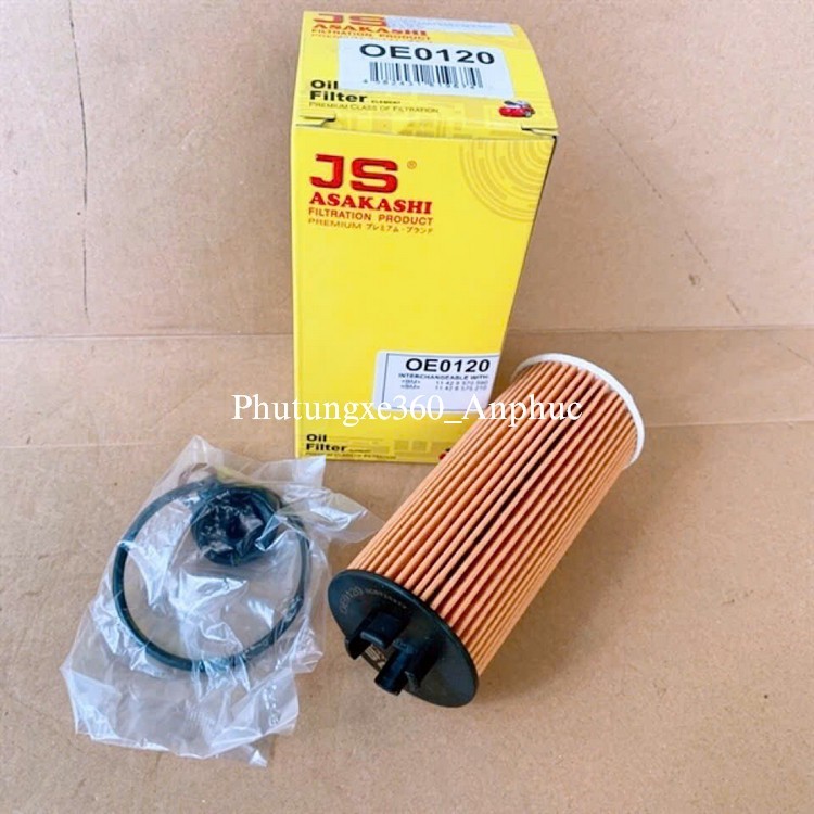 Lọc nhớt BMW X1 sDriver 20i, BMW i8, Mini Cooper, hiệu JS Asakashi Nhật OE0120