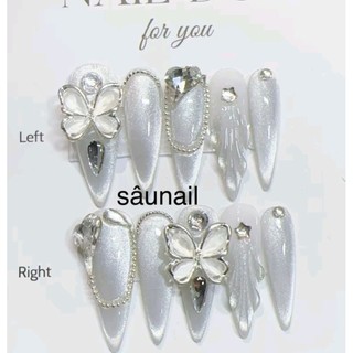 Nail box thiết kết, Móng mắt mèo tone hồng thạch siêu xinh( tặng keo)