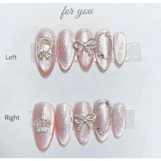 Nail box thiết kết, Móng mắt mèo tone hồng thạch siêu xinh( tặng keo)