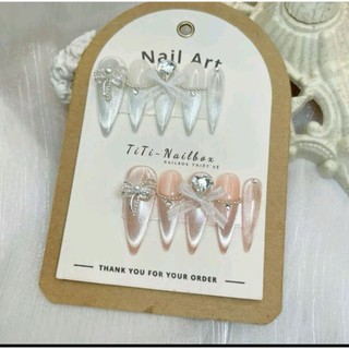 Nail box thiết kế, móng thiết kế mắt mèo ánh trắng cực quang hồng siêu hót đính charm đá sang chảnh