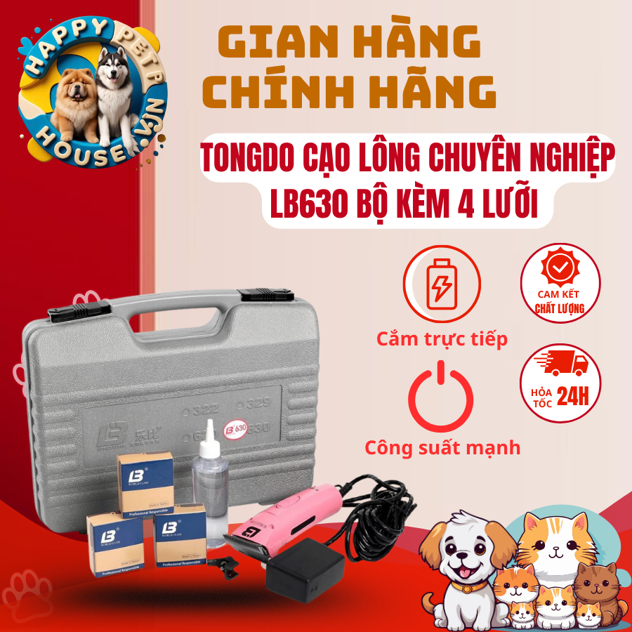 Tông đơ điện LB630 cắm dây trực tiếp chuyên dụng Grooming Spa cho Chó Mèo