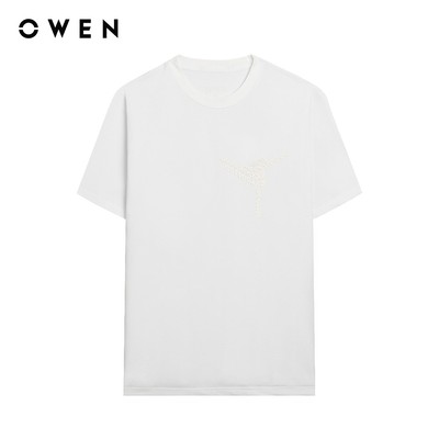 Owen - Áo T-shirt Relax Fit TSN253667 màu Trắng chất liệu CVC Spandex