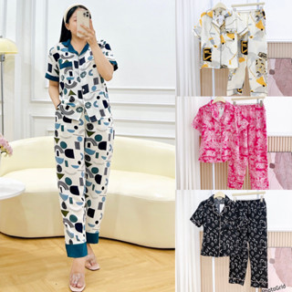 Bộ đồ bộ mặc nhà, pijama lụa mango mềm mại, bền không nhăn xù Satino - Áo Tay ngắn quần dài